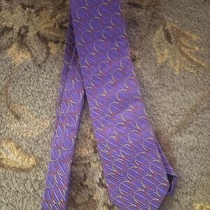 BEREND DEWITT  Purple Circle Patterned Men's Tie Vintage made in Italy 100% silk